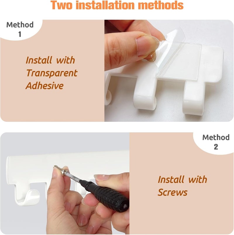 Mecnmsa 2 Pack Necklace Holder - Hanging Jewelry Organizer, Self-Adhesive, Wall Mount (Clear) - Image 4